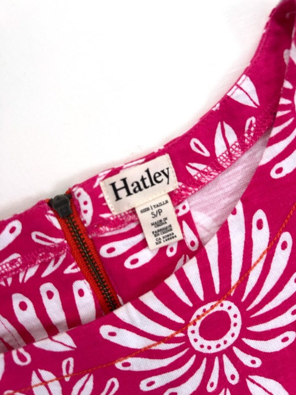 Hatley Pink Floral Tshirt Dress 100% Cotton Casual Summer Midi Dress Size Small - Picture 7 of 9